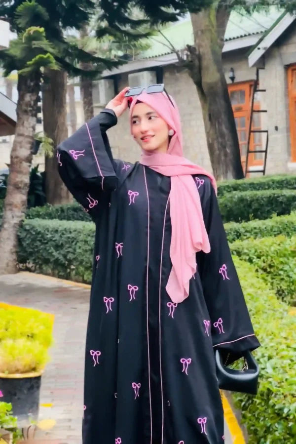 Bow Abaya Korean Nida Stuff