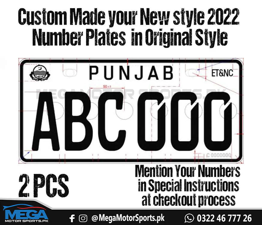 NUMBER PLATES 2025 MODEL